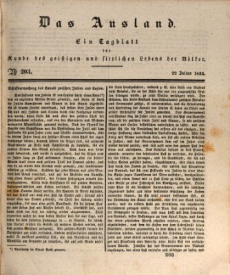 Das Ausland Dienstag 22. Juli 1834