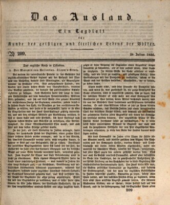 Das Ausland Montag 28. Juli 1834