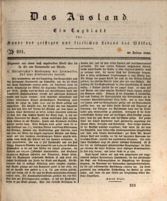 Das Ausland Mittwoch 30. Juli 1834