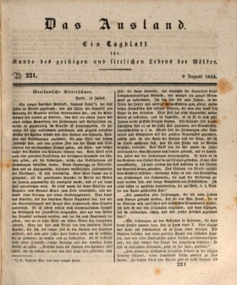 Das Ausland Samstag 9. August 1834