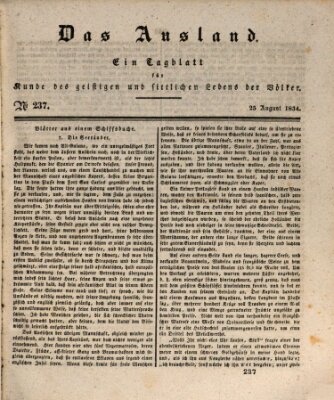Das Ausland Montag 25. August 1834