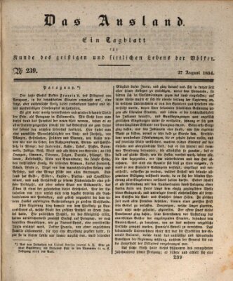 Das Ausland Mittwoch 27. August 1834