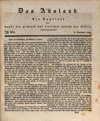 Das Ausland Donnerstag 11. September 1834