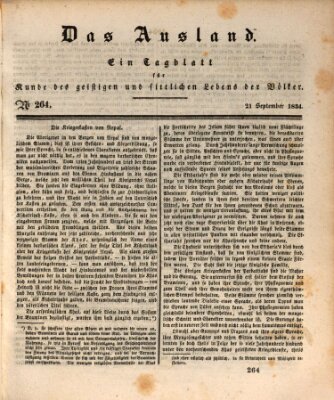 Das Ausland Sonntag 21. September 1834