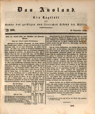 Das Ausland Dienstag 23. September 1834