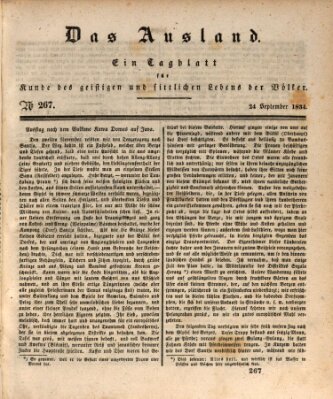 Das Ausland Mittwoch 24. September 1834