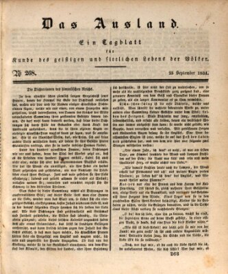 Das Ausland Donnerstag 25. September 1834