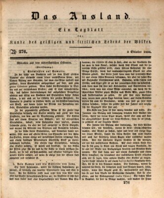 Das Ausland Freitag 3. Oktober 1834