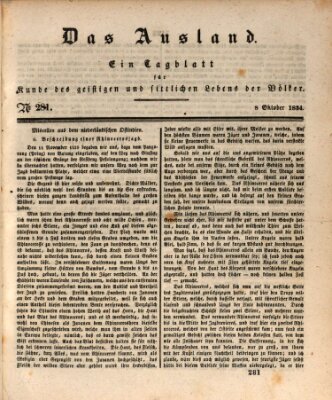 Das Ausland Mittwoch 8. Oktober 1834