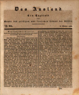 Das Ausland Samstag 11. Oktober 1834