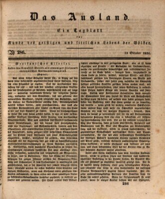 Das Ausland Montag 13. Oktober 1834