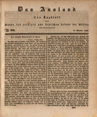 Das Ausland Freitag 17. Oktober 1834