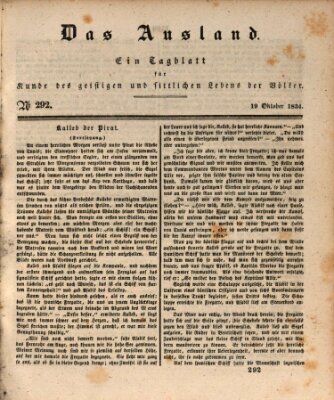 Das Ausland Sonntag 19. Oktober 1834