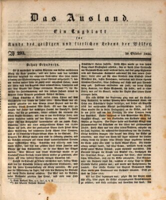 Das Ausland Montag 20. Oktober 1834