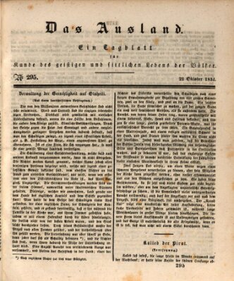 Das Ausland Mittwoch 22. Oktober 1834