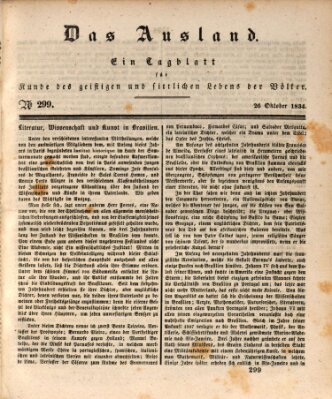 Das Ausland Sonntag 26. Oktober 1834