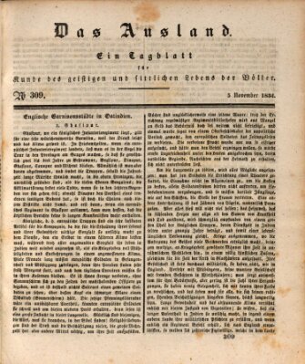 Das Ausland Mittwoch 5. November 1834