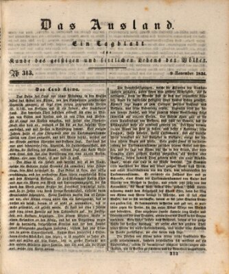 Das Ausland Sonntag 9. November 1834