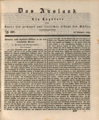 Das Ausland Sonntag 23. November 1834