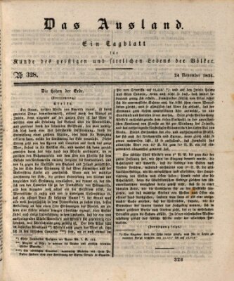 Das Ausland Montag 24. November 1834