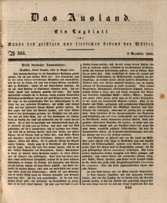 Das Ausland Dienstag 9. Dezember 1834