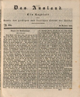 Das Ausland Samstag 20. Dezember 1834