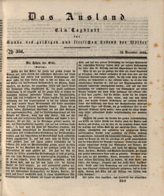 Das Ausland Montag 22. Dezember 1834