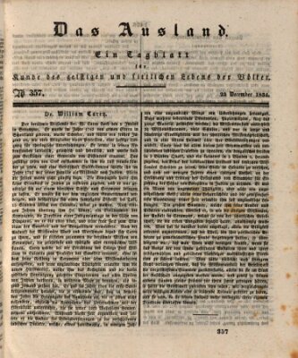 Das Ausland Dienstag 23. Dezember 1834