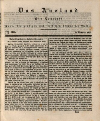 Das Ausland Freitag 26. Dezember 1834