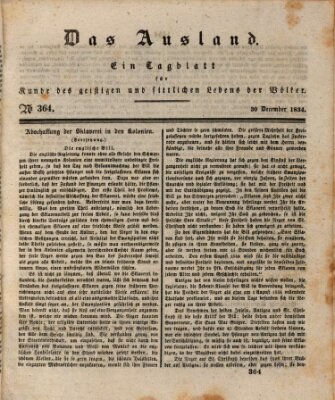 Das Ausland Dienstag 30. Dezember 1834