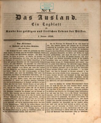 Das Ausland Freitag 1. Januar 1836