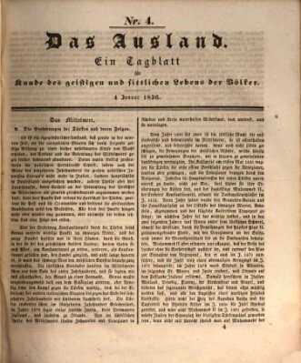 Das Ausland Montag 4. Januar 1836