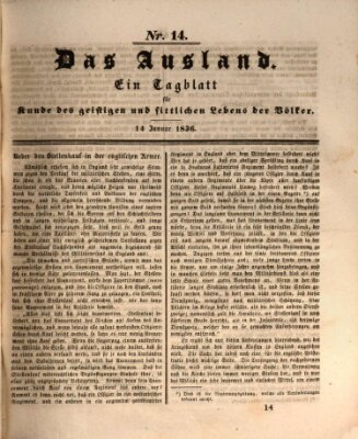 Das Ausland Donnerstag 14. Januar 1836