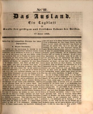 Das Ausland Sonntag 17. Januar 1836