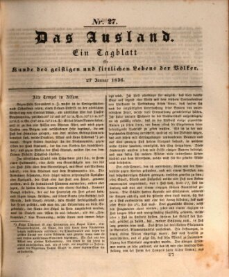 Das Ausland Mittwoch 27. Januar 1836