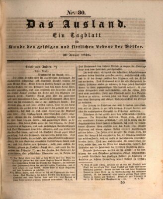 Das Ausland Samstag 30. Januar 1836