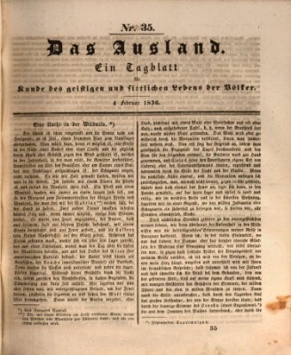 Das Ausland Donnerstag 4. Februar 1836