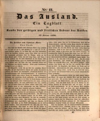 Das Ausland Mittwoch 10. Februar 1836