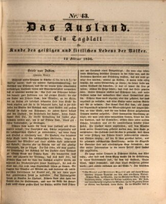 Das Ausland Freitag 12. Februar 1836