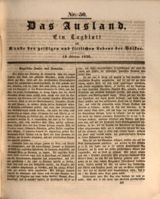 Das Ausland Freitag 19. Februar 1836