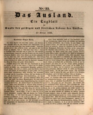 Das Ausland Mittwoch 24. Februar 1836