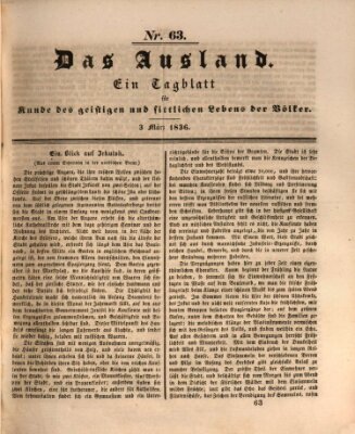 Das Ausland Donnerstag 3. März 1836