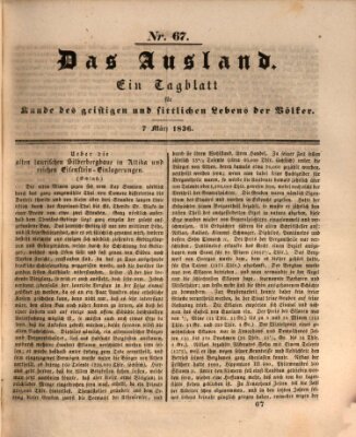 Das Ausland Montag 7. März 1836