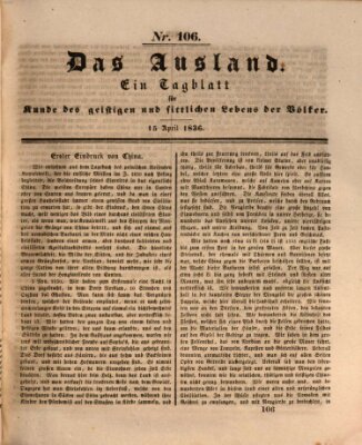 Das Ausland Freitag 15. April 1836