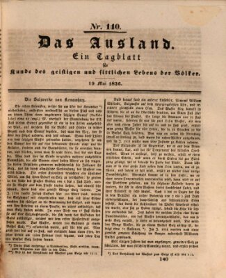 Das Ausland Donnerstag 19. Mai 1836