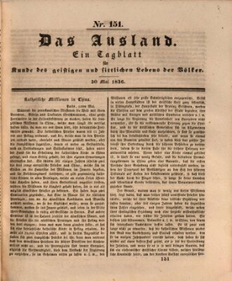 Das Ausland Montag 30. Mai 1836