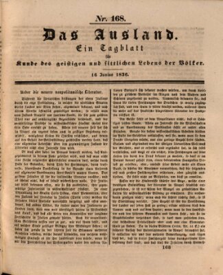 Das Ausland Donnerstag 16. Juni 1836