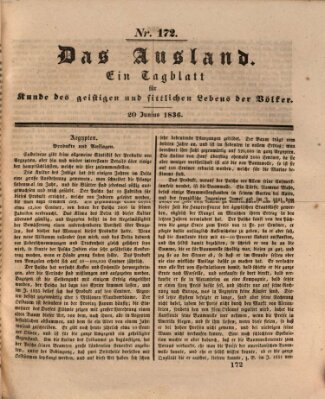 Das Ausland Montag 20. Juni 1836