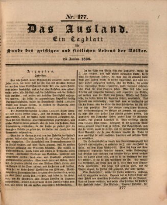 Das Ausland Samstag 25. Juni 1836