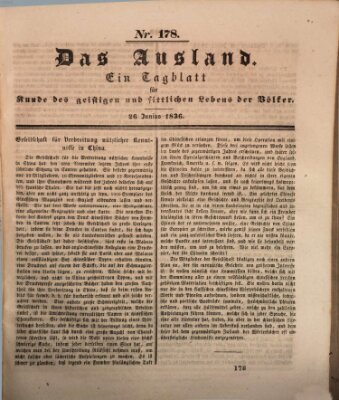 Das Ausland Sonntag 26. Juni 1836